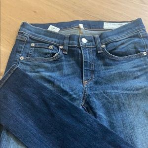 blue low/mid rise skinny jeans